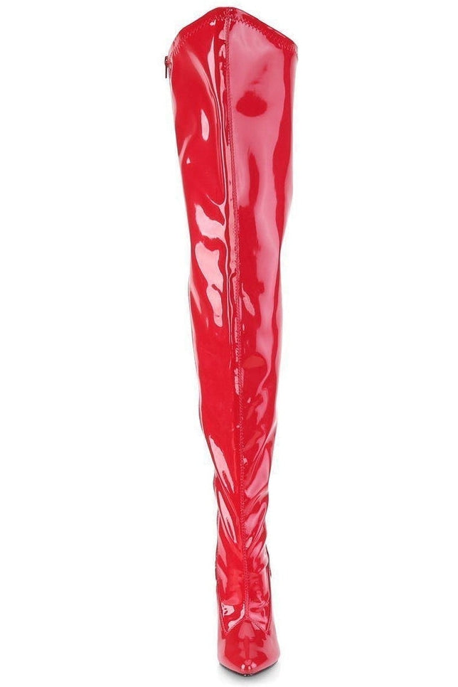 Pleaser Pink Label SEDUCE-3000WC Wide Calf Boot in Red Patent