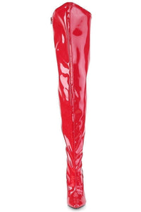 Pleaser Pink Label SEDUCE-3000WC Wide Calf Boot in Red Patent