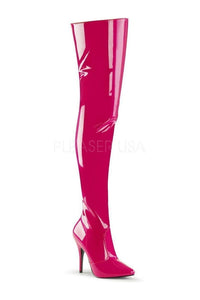 Pleaser SEDUCE-3010 Thigh Boot in Fuchsia Patent from SexyShoes.com