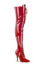 SEDUCE-3024 Thigh Boot | Red  Patent