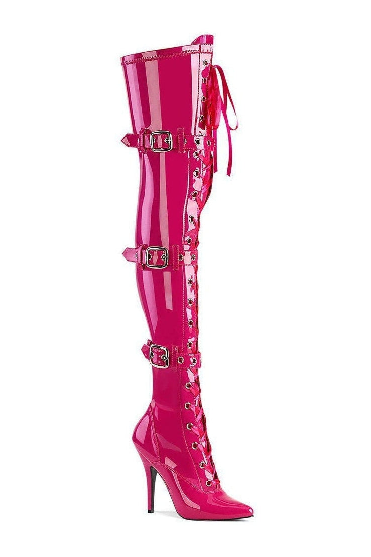 SEDUCE-3028 Thigh Boot | Fuchsia Patent-Thigh Boots-Pleaser-Fuchsia-7-Patent-SEXYSHOES.COM