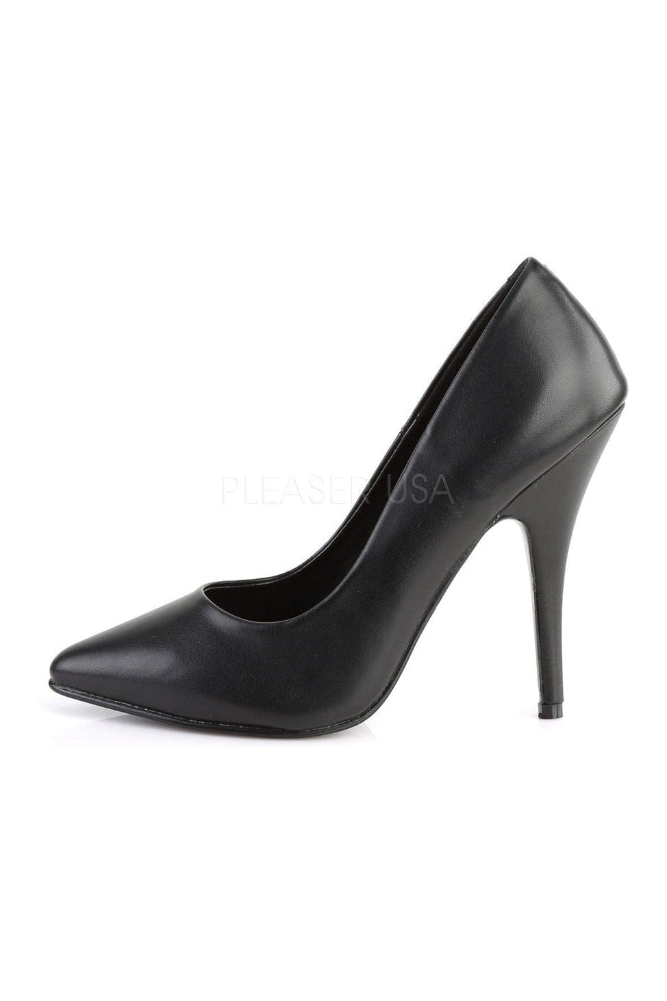 SEDUCE-420 Pump | Black Faux Leather-Pleaser-Pumps-SEXYSHOES.COM