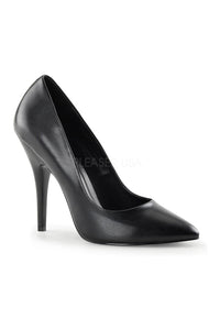 Pleaser SEDUCE-420 Pump in Black Faux Leather from SexyShoes.com