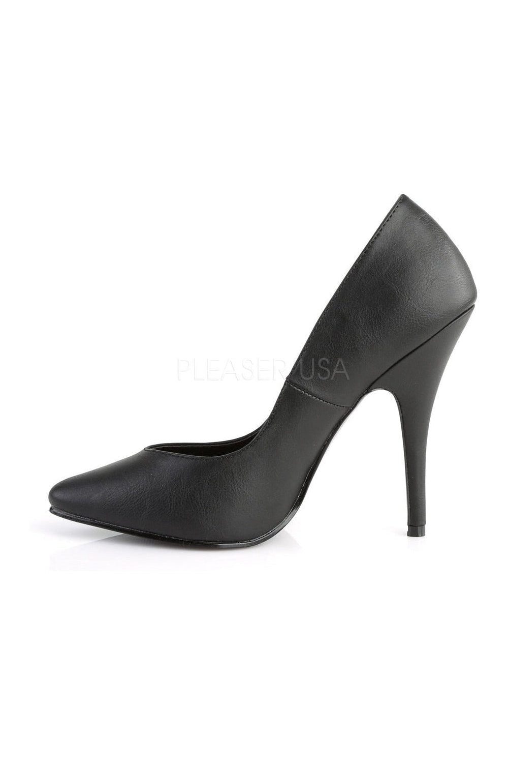 SEDUCE-420V Pump | Black Faux Leather-Pleaser-Pumps-SEXYSHOES.COM