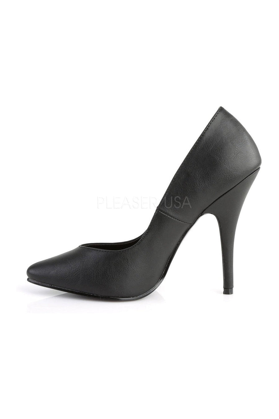 Pleaser SEDUCE-420V Pump in Black Faux Leather