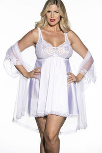 Intimate Attitudes Sensual Babydoll Full Set in White  from SexyShoes.com
