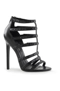SEXY-15 Sandal  | Black Faux Leather