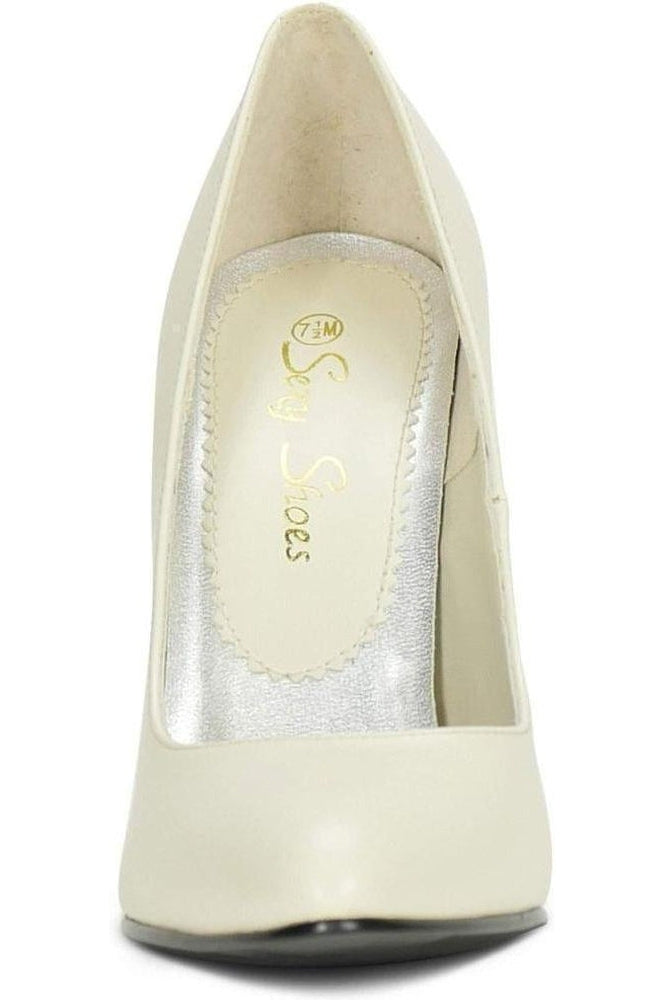 Sexy-4211 Vintage High Heel Pump | Bone Faux Leather-Sexyshoes Brand-Pumps-SEXYSHOES.COM