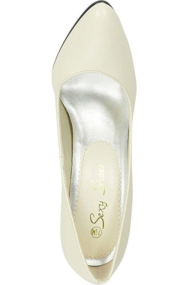 Sexy-4211 Vintage High Heel Pump | Bone Faux Leather-Sexyshoes Brand-Pumps-SEXYSHOES.COM