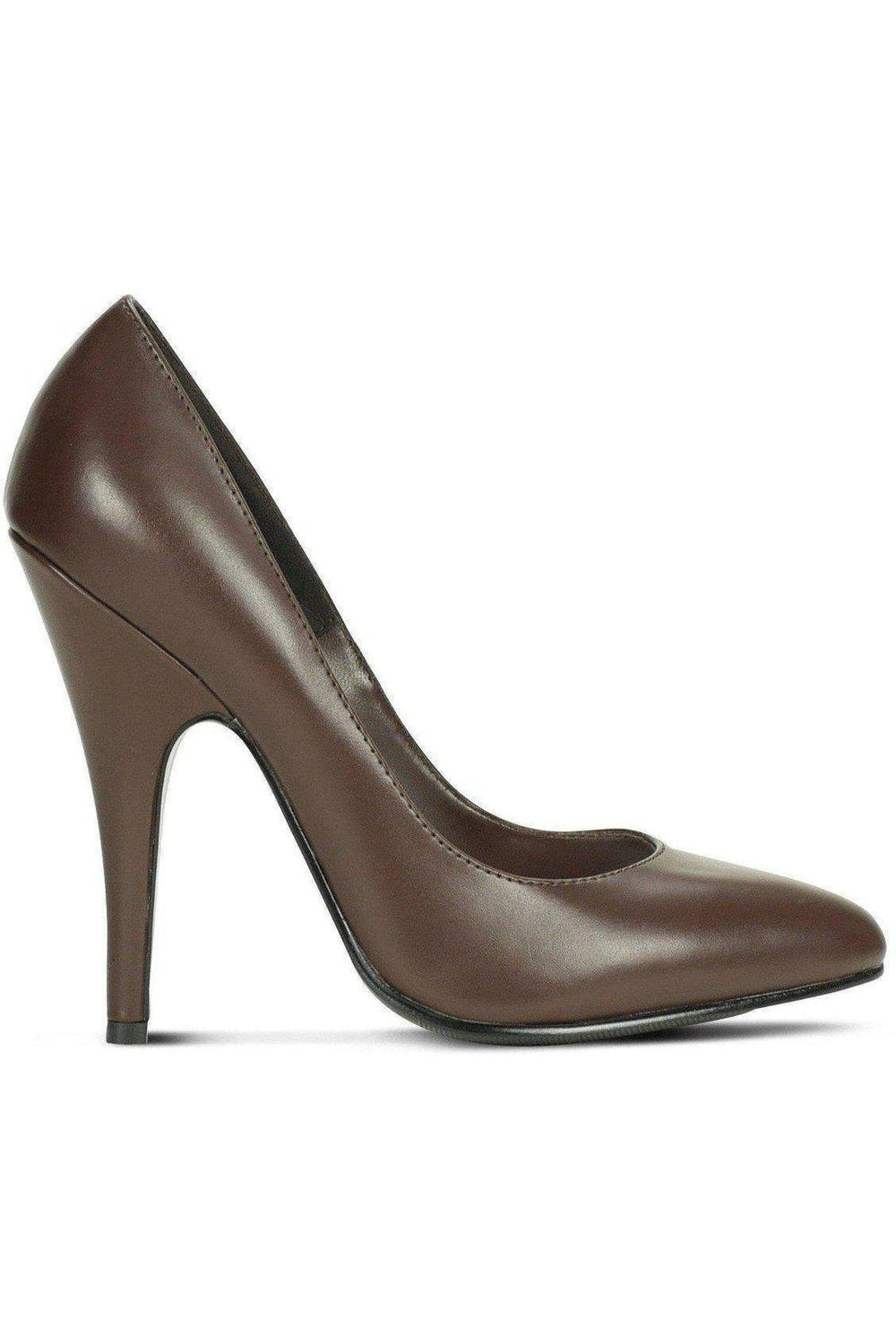 Sexy-4211 Vintage High Heel Pump | Brown Faux Leather-Sexyshoes Brand-Pumps-SEXYSHOES.COM