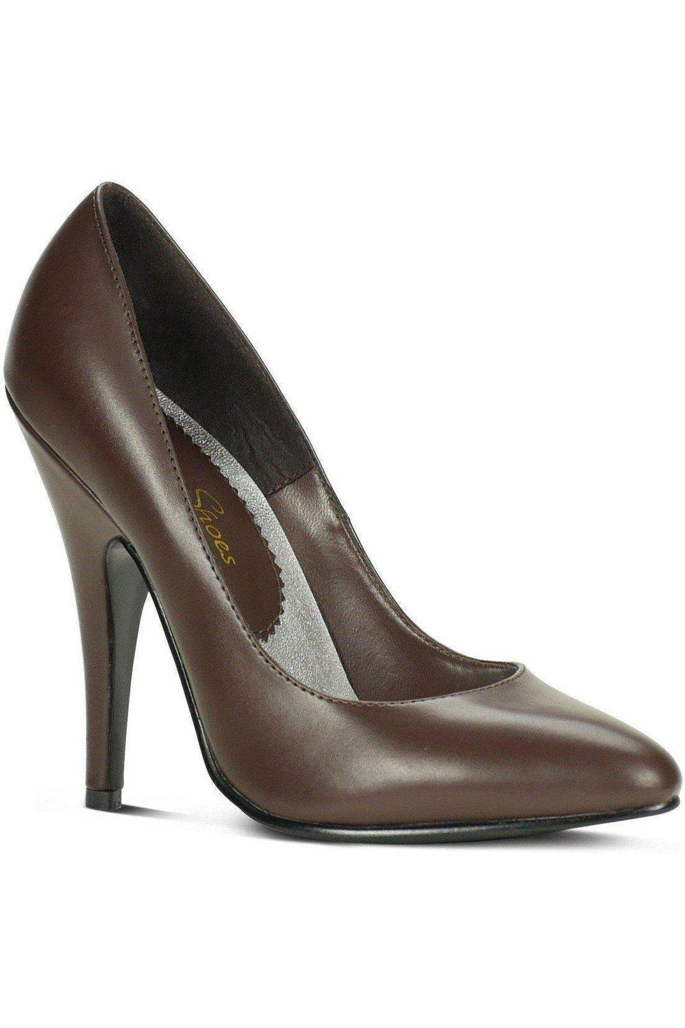 Sexy-4211 Vintage High Heel Pump | Brown Faux Leather-Sexyshoes Brand-Brown-Pumps-SEXYSHOES.COM