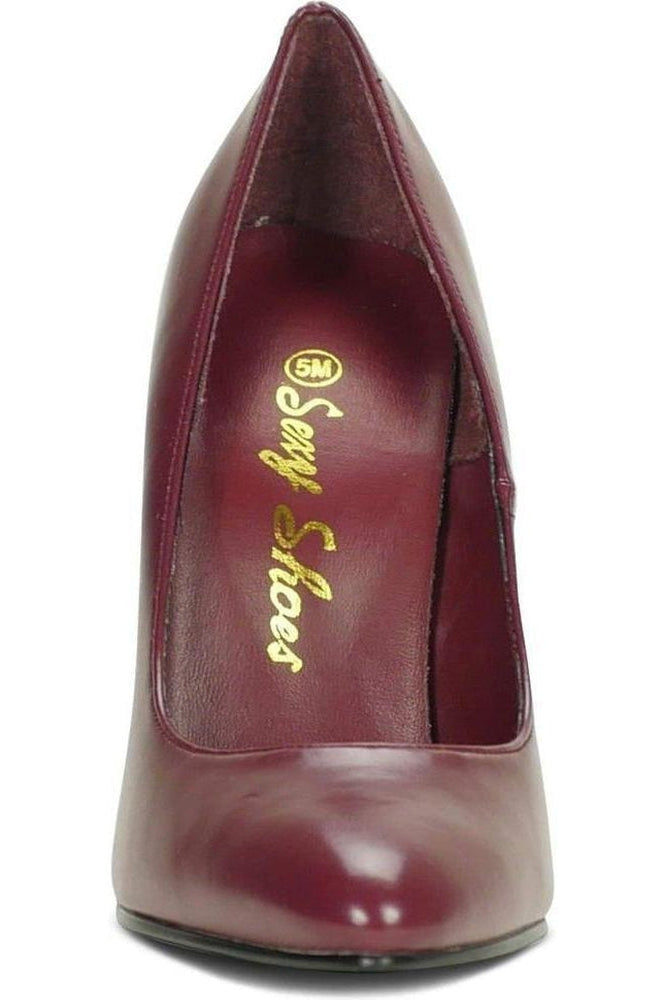 Sexyshoes Brand Sexy 4211 Vintage High Heel Pump in Burgundy Faux Leather