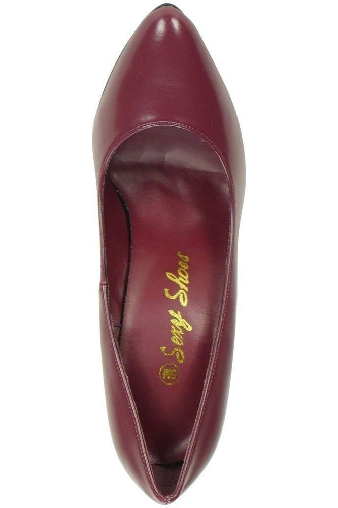 Sexyshoes Brand Sexy 4211 Vintage High Heel Pump in Burgundy Faux Leather