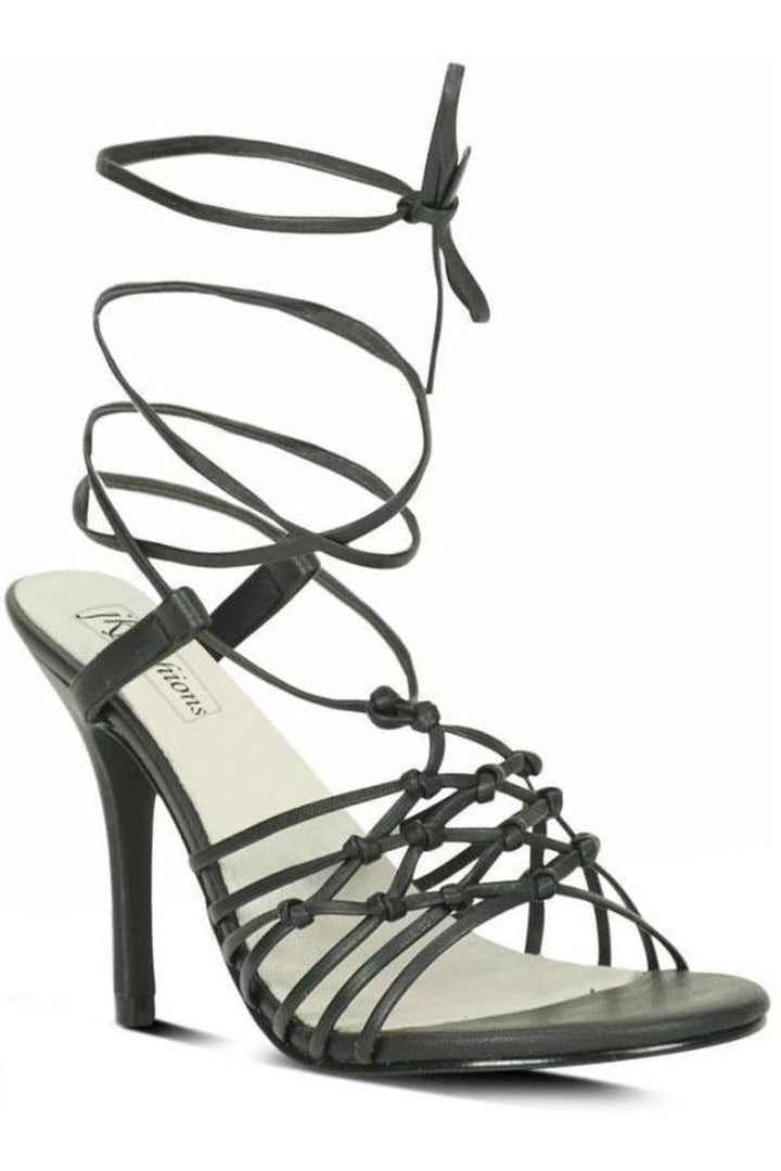 Sexy-9721 Strappy Leg Wrap Sandal | Black Leather-Sexyshoes Brand-Black-Sandals-SEXYSHOES.COM