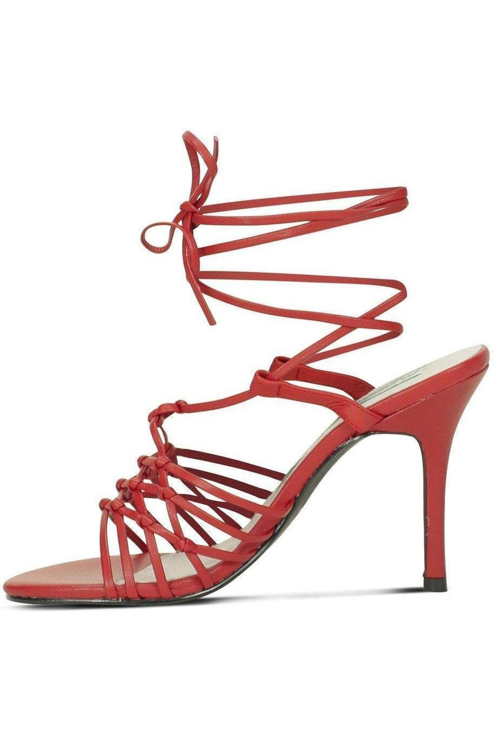 Sexy-9721 Strappy Leg Wrap Sandal | Red Leather-Sexyshoes Brand-Sandals-SEXYSHOES.COM