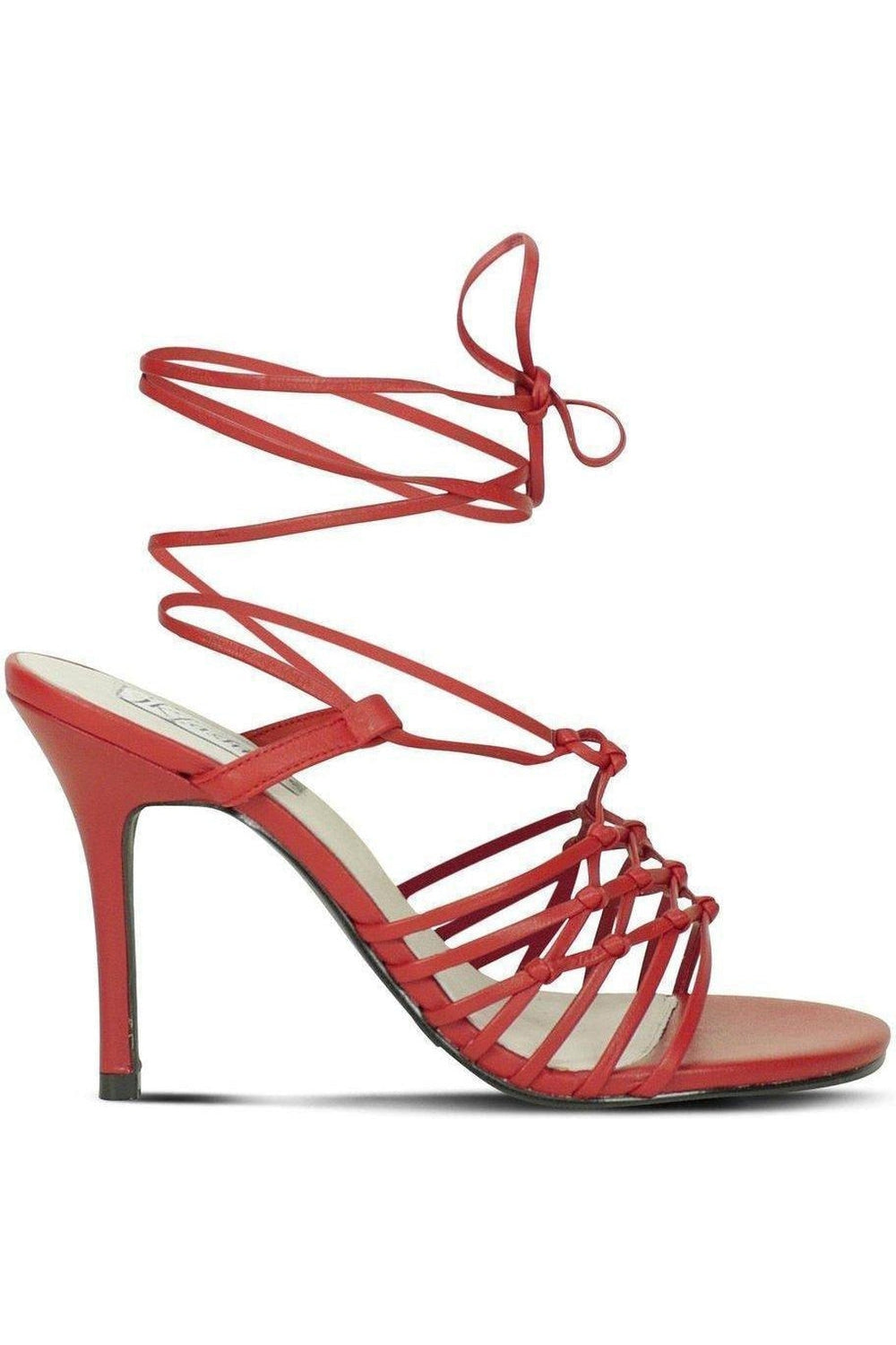 Sexy-9721 Strappy Leg Wrap Sandal | Red Leather-Sexyshoes Brand-Sandals-SEXYSHOES.COM