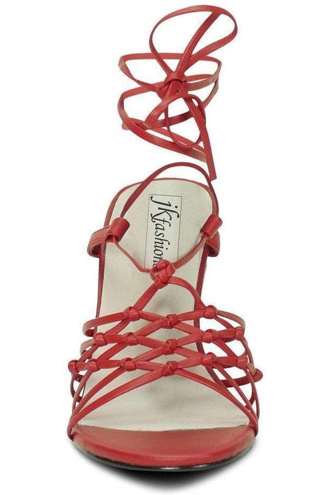 Sexy-9721 Strappy Leg Wrap Sandal | Red Leather-Sexyshoes Brand-Sandals-SEXYSHOES.COM