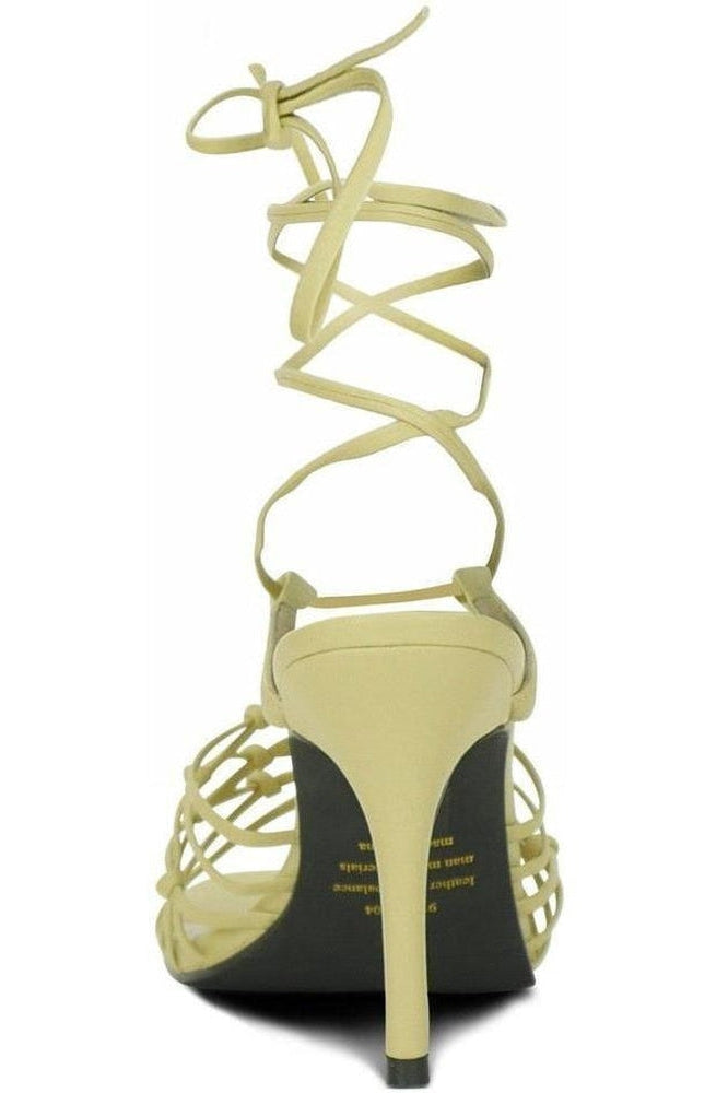 Sexyshoes Brand Sexy 9721 Strappy Leg Wrap Sandal in Tan Genuine Leather