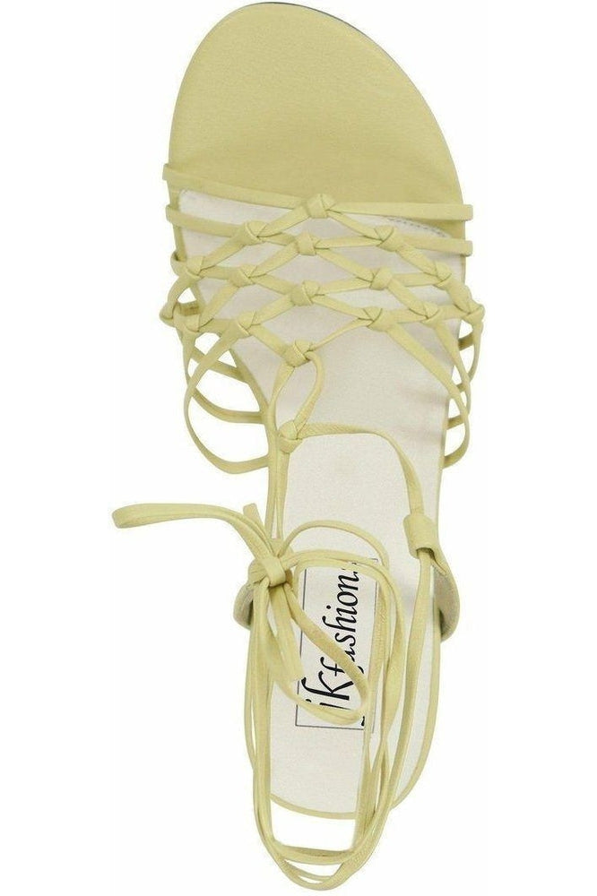 Sexyshoes Brand Sexy 9721 Strappy Leg Wrap Sandal in Tan Genuine Leather