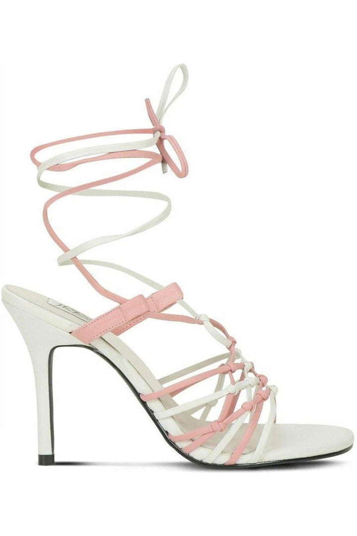 Sexy-9721 Strappy Leg Wrap Sandal | White Leather-Sexyshoes Brand-Sandals-SEXYSHOES.COM
