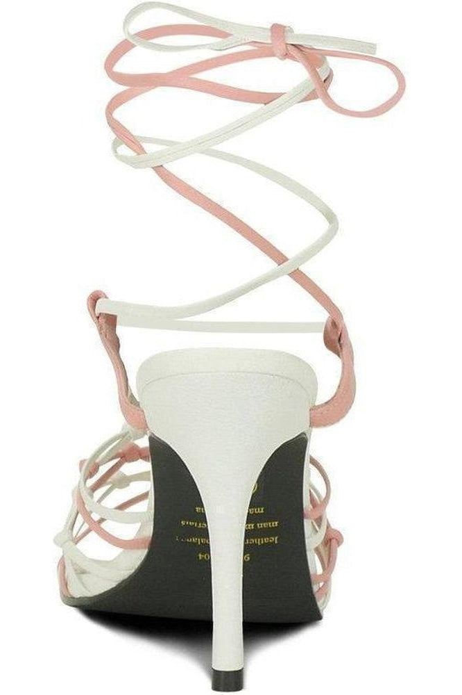 Sexy-9721 Strappy Leg Wrap Sandal | White Leather-Sexyshoes Brand-Sandals-SEXYSHOES.COM