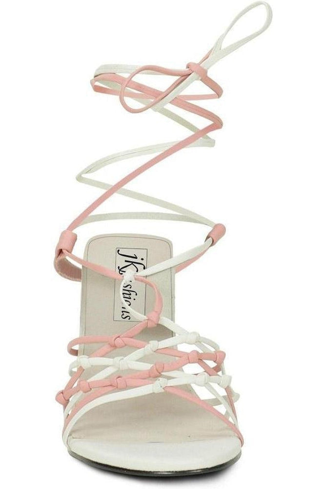 Sexy-9721 Strappy Leg Wrap Sandal | White Leather-Sexyshoes Brand-Sandals-SEXYSHOES.COM