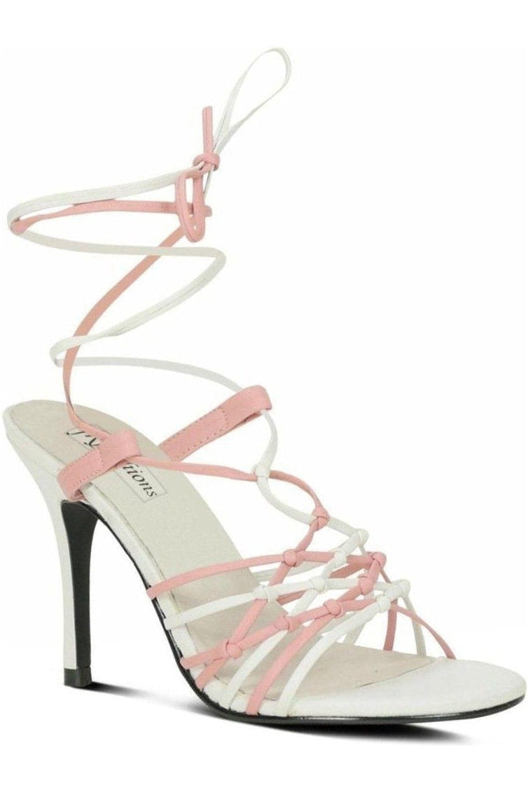 Sexy-9721 Strappy Leg Wrap Sandal | White Leather-Sexyshoes Brand-Multi-Sandals-SEXYSHOES.COM