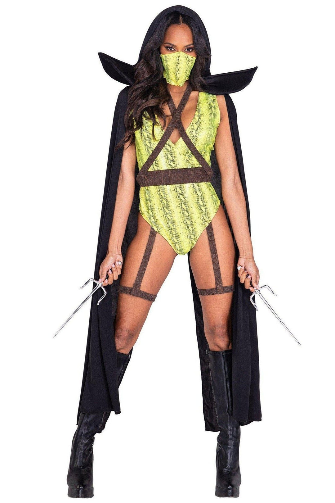 Sexy Desert Combat Ninja-Ninja Costumes-Roma Costumes-Black-L-SEXYSHOES.COM