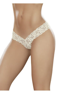 Mapale Sexy Lace Boyshort in Bone  from SexyShoes.com