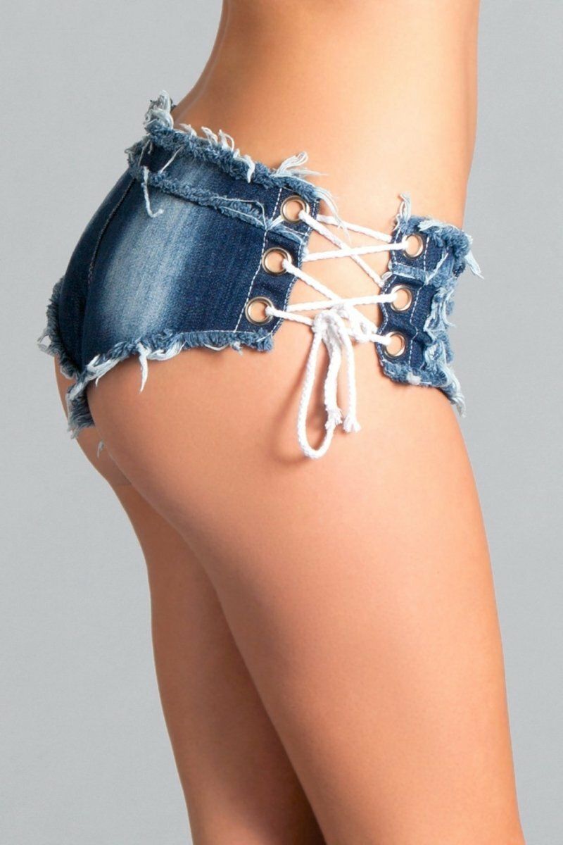 BeWicked Sexy Low Waist Denim Shorts in Blue 