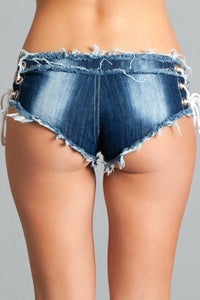 BeWicked Sexy Low Waist Denim Shorts in Blue 