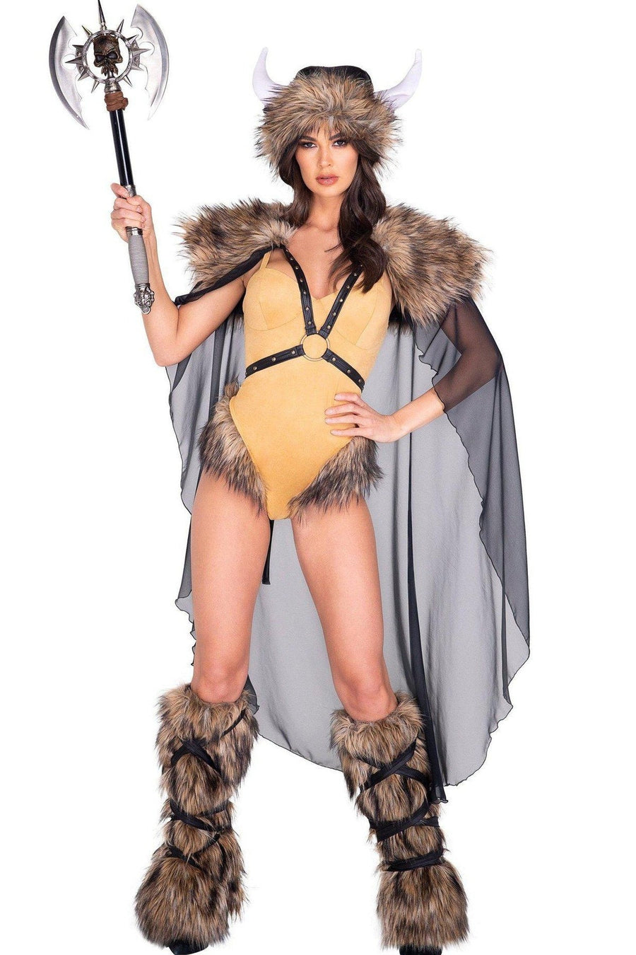 Roma Costumes Sexy Midevil Viking Costume in Brown 