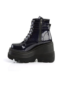 Demonia SHAKER-52  Wedge in Black Faux Leather