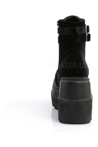 Demonia SHAKER-52  Wedge in Black Velvet