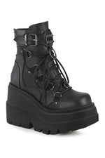 SHAKER-60 Ankle Boot | Black Faux Leather