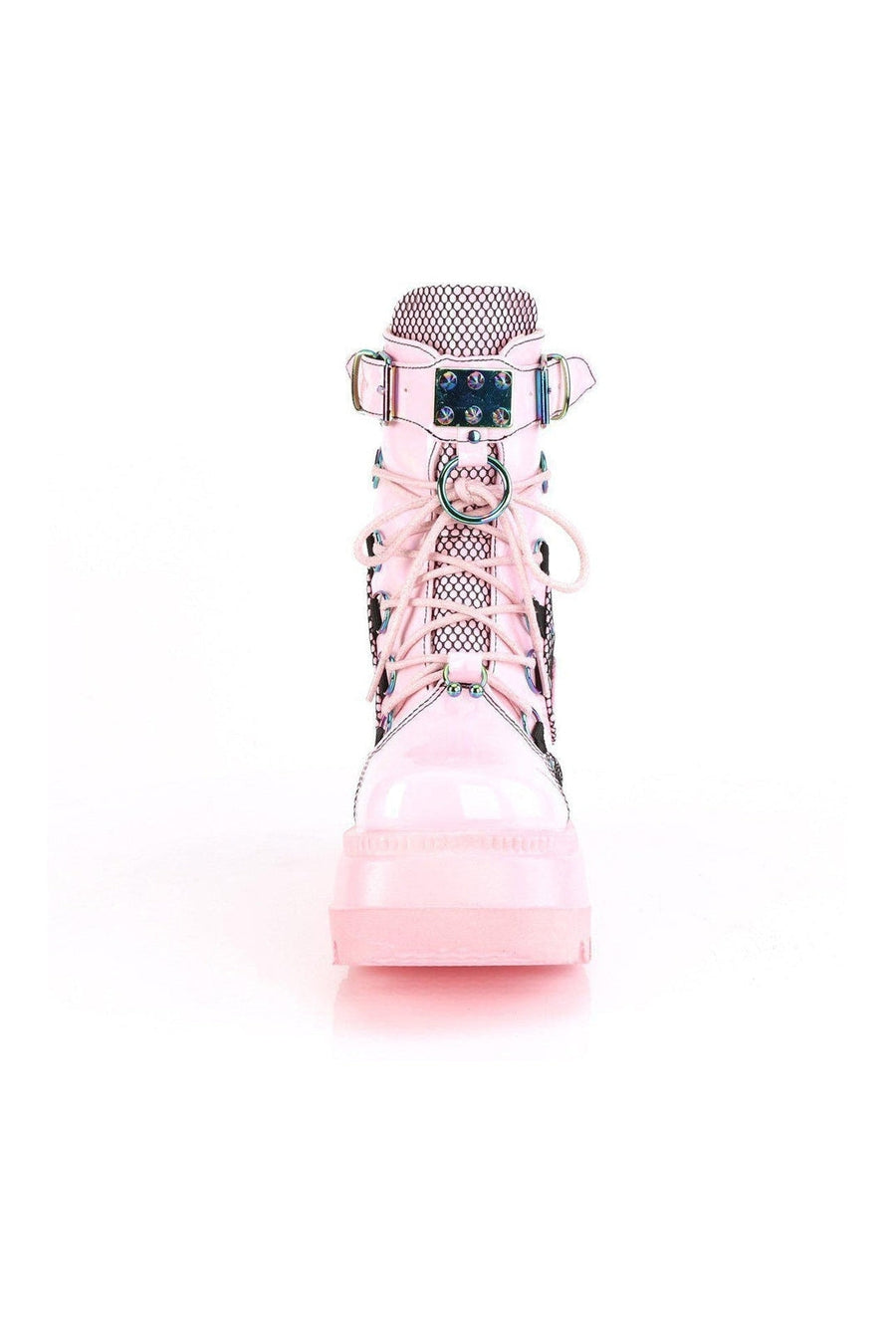 Demonia SHAKER-60 Ankle Boot in Hologram Faux Leather