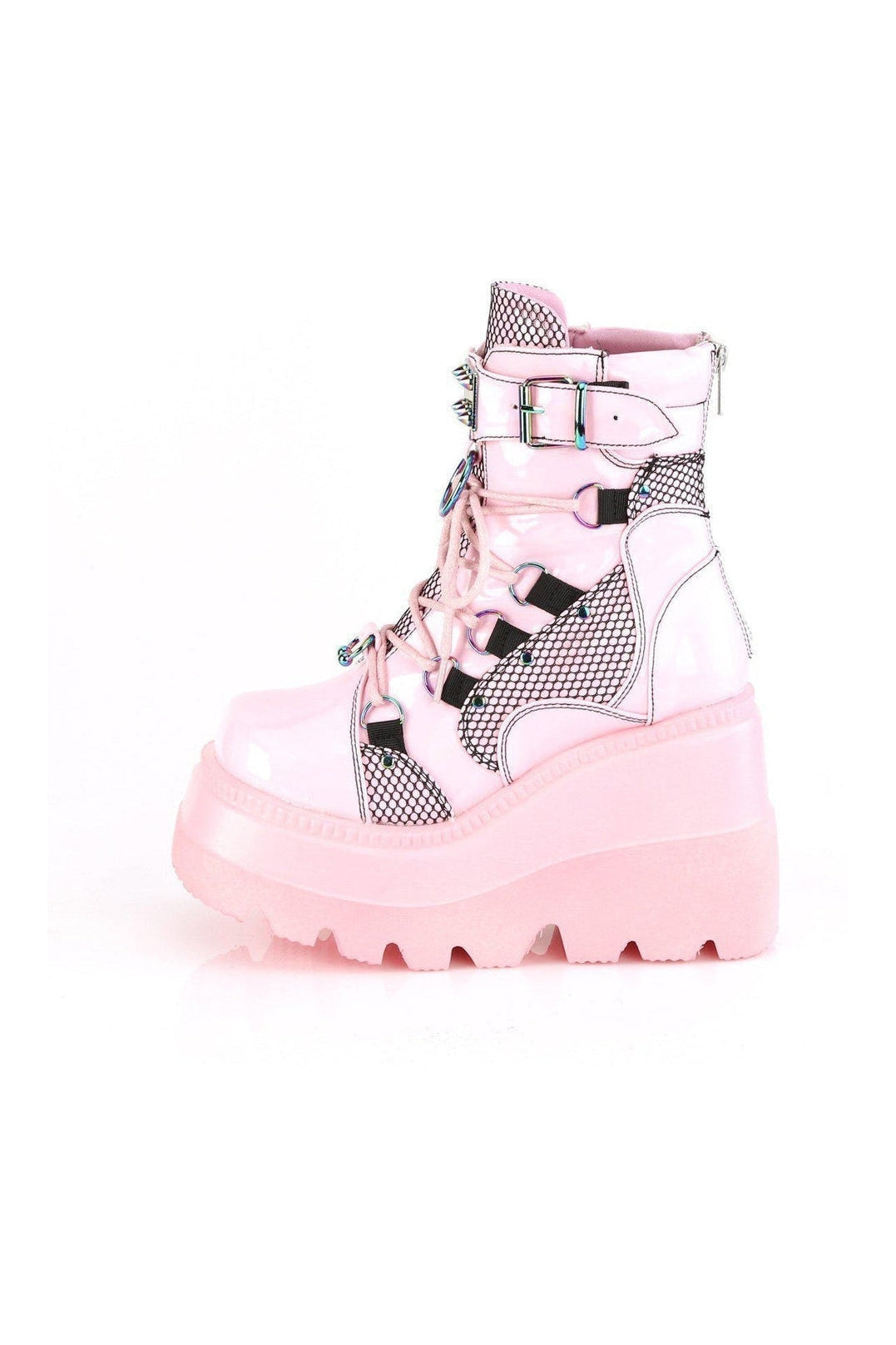 Demonia SHAKER-60 Ankle Boot in Hologram Faux Leather