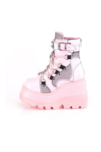 Demonia SHAKER-60 Ankle Boot in Hologram Faux Leather