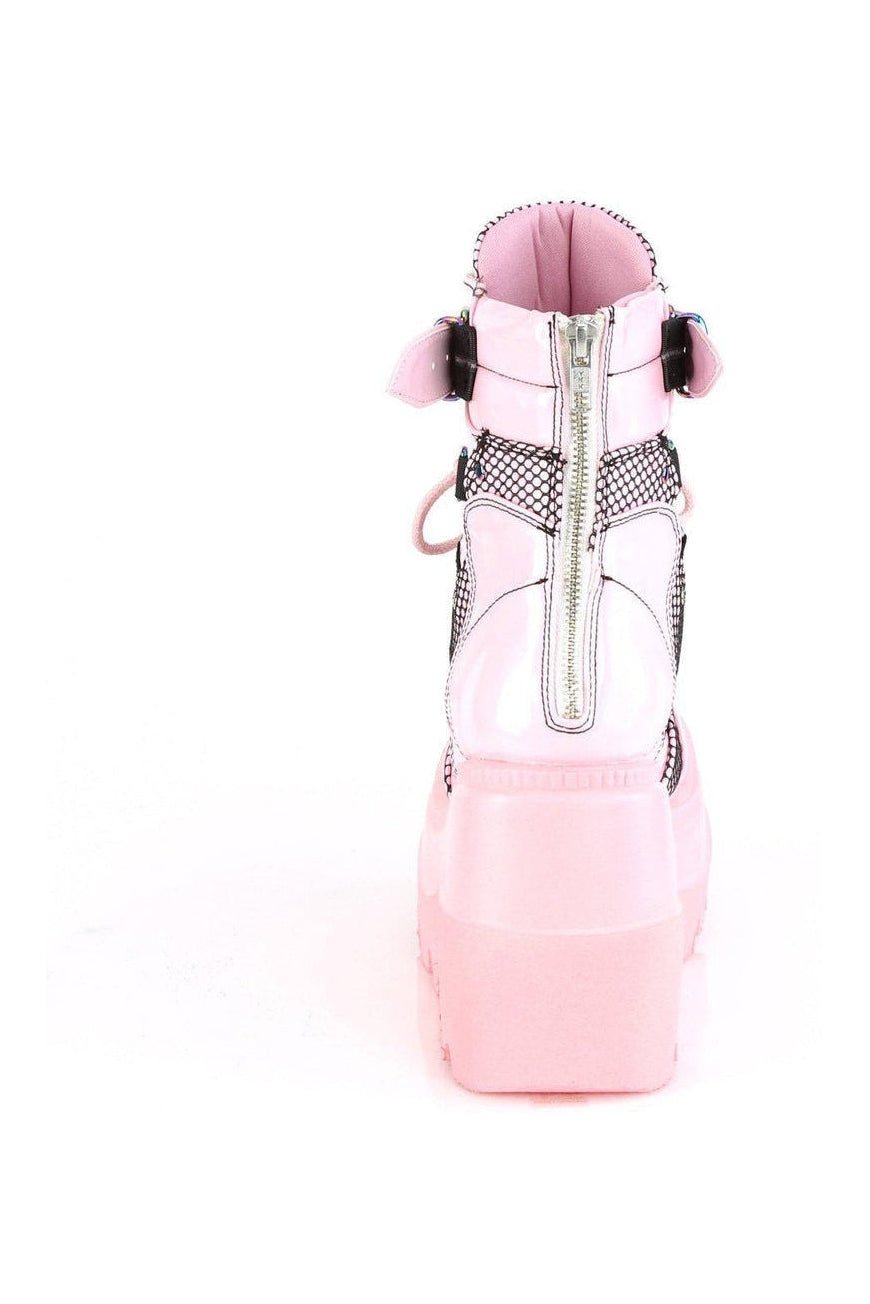 Demonia SHAKER-60 Ankle Boot in Hologram Faux Leather