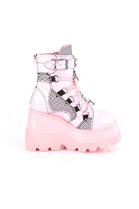 Demonia SHAKER-60 Ankle Boot in Hologram Faux Leather