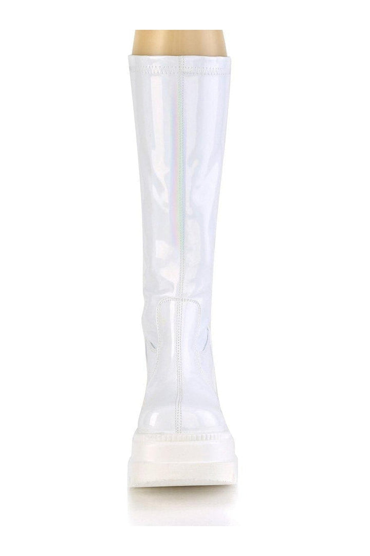 SHAKER-65 Knee Boot | Hologram Faux Leather