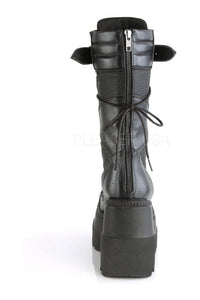 Demonia SHAKER-70 Combat Boot in Black Faux Leather