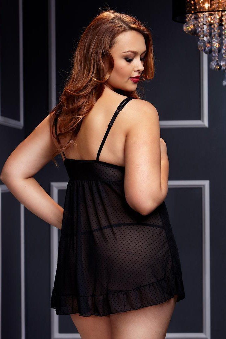 Sheer Babydoll Set | Plus Size-Baci Lingerie-SEXYSHOES.COM