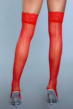 Sheer Back Seam Thigh Highs