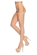 Sheer Suspender Pantyhose - Nude