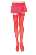 Sheer Thigh High Lace Top | Red
