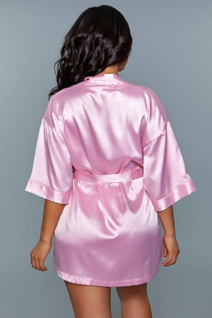 Short Satin Robe-Robes-BeWicked-SEXYSHOES.COM