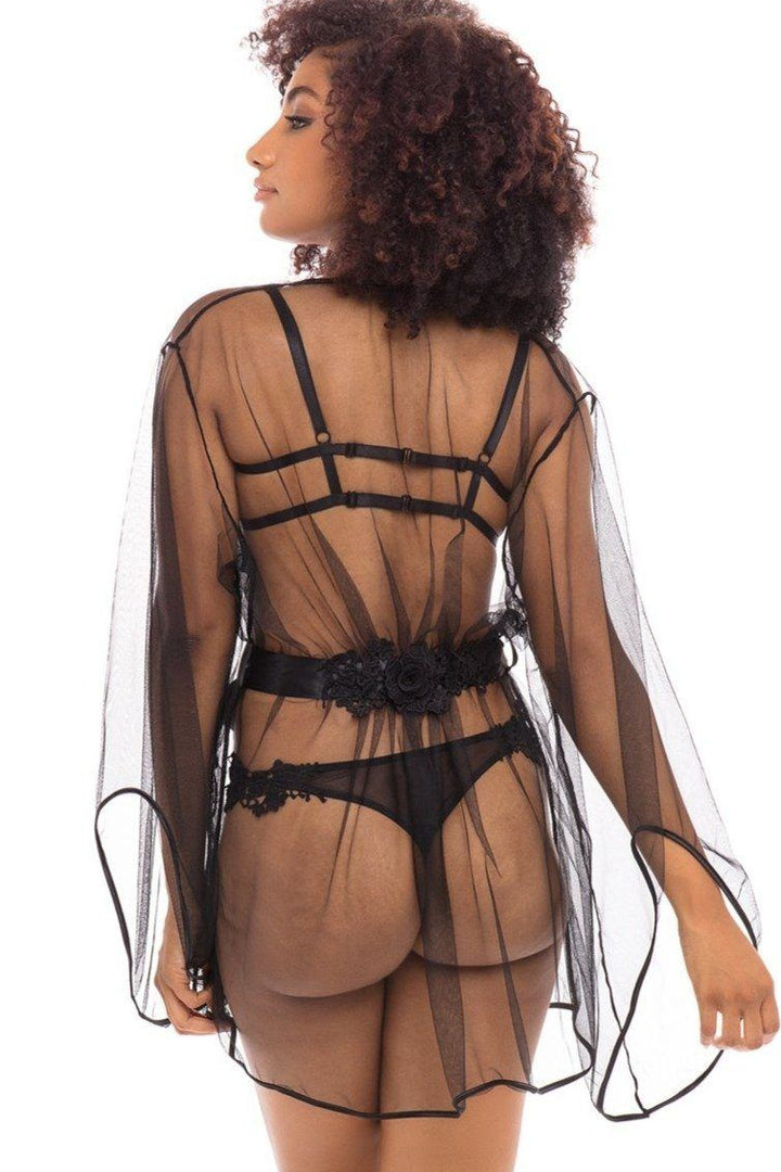 Short Tulle Embriodered Robe-Robes-Oh La La Cheri-SEXYSHOES.COM