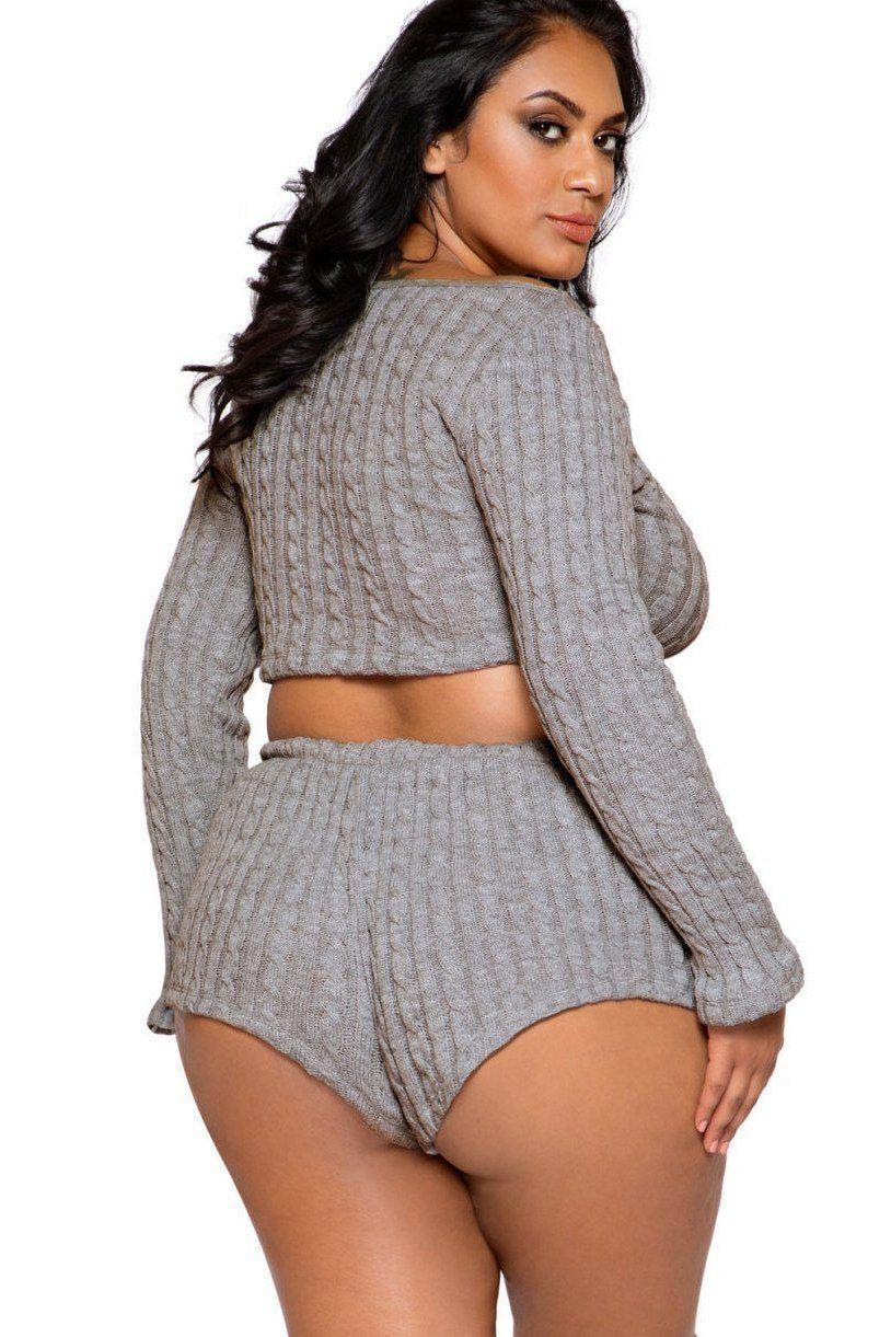 Shorty Boyfriend Pajama Set | Plus Size-Roma Confidential-SEXYSHOES.COM