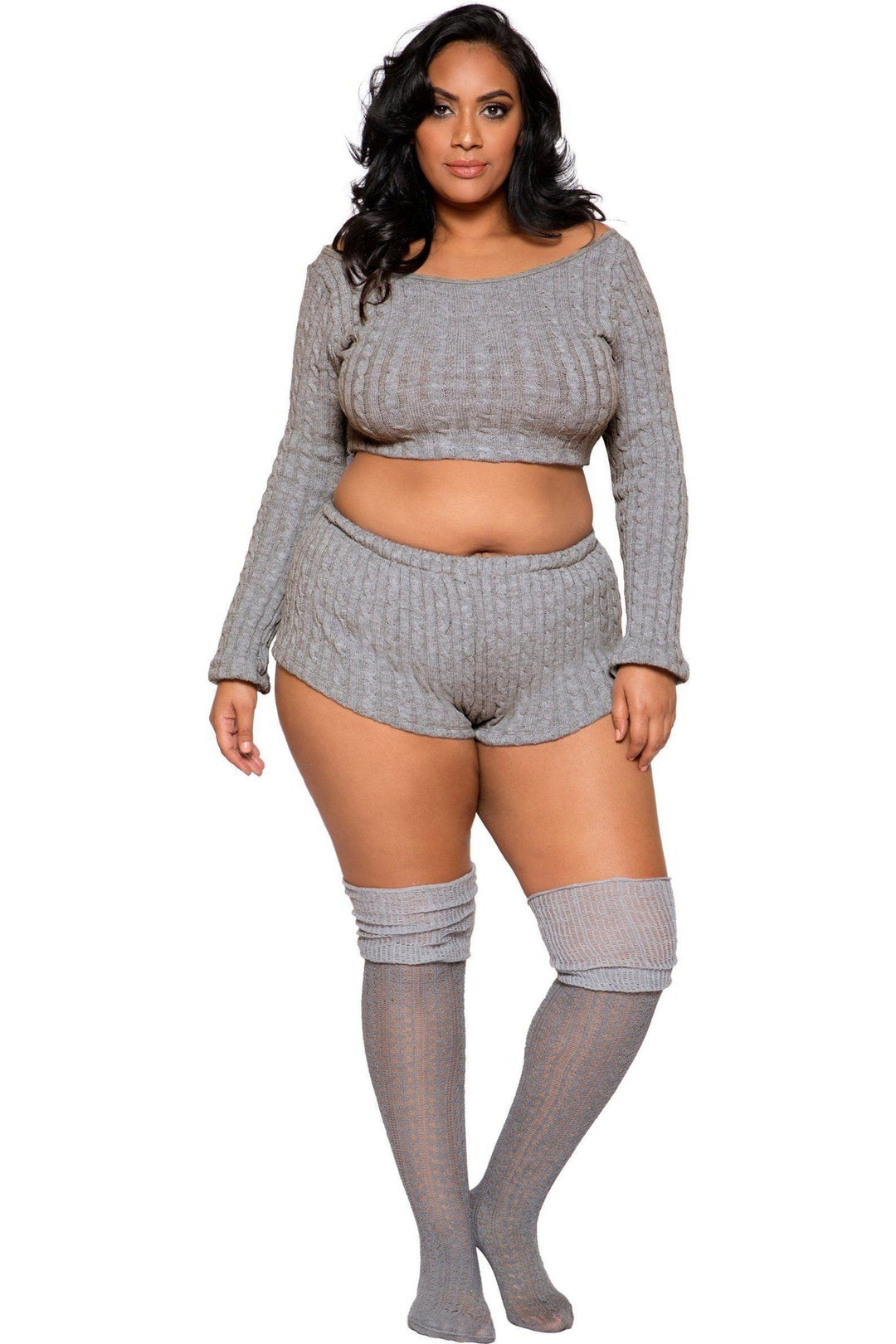 Shorty Boyfriend Pajama Set | Plus Size-Roma Confidential-SEXYSHOES.COM